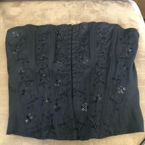 Black Bustier Strapless Top